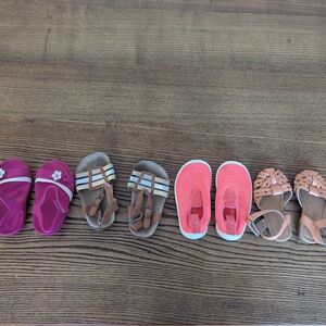 toddler girls 5c summer sandal shoe bundle swim croc cat jack old navy pink